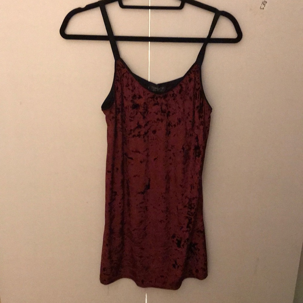 Topshop velvet slip dress.